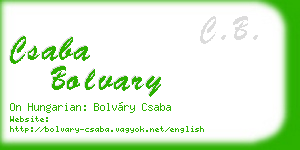 csaba bolvary business card